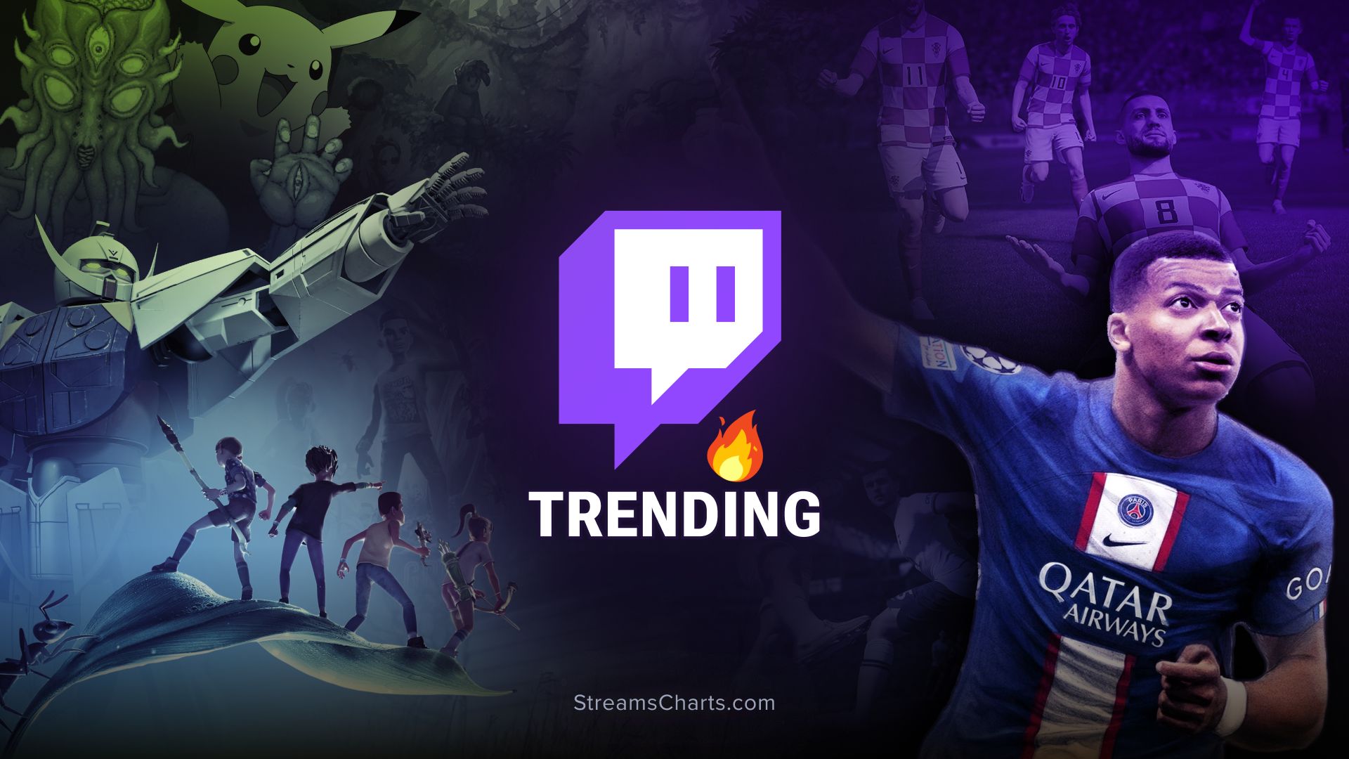 The top 5 trending games on Twitch over the last 30 days