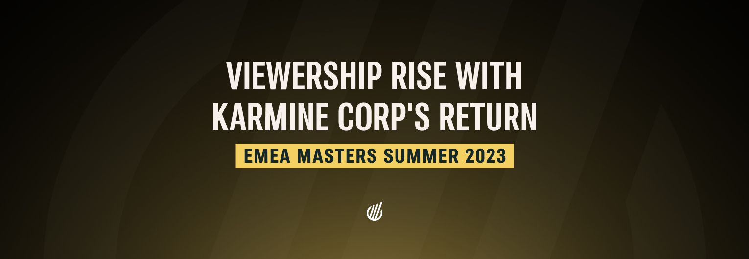 EMEA Masters Summer 2023 Group Stage sees viewership rise with Karmine Corp's return